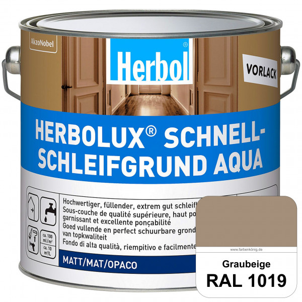Schnellschleifgrund Aqua (RAL 1019 Graubeige) wasserverdünnbarer Vorlack mit hervorragender Schleifb