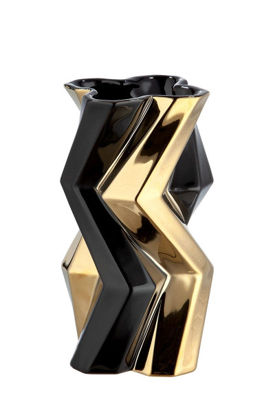 Vase "Canto" aus Keramik (Gold/Schwarz)