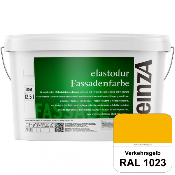 einzA elastodur Fassadenfarbe (RAL 1023 Verkehrsgelb) UV-vernetzendes & rissüberbrückendes Fassadenf