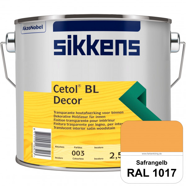 Cetol BL Decor (RAL 1017 Safrangelb) wasserbasierte & seidenglänzende Dünnschichtlasur für innen