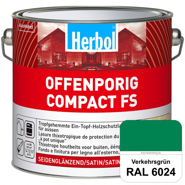 Offenporig Compact FS (RAL 6024 Verkehrsgrün) Rationelle & thixotrope Ein-Topf-Holzlasur (außen)