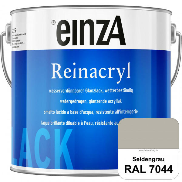 einzA Reinacryl (RAL 7044 Seidengrau) wetterbeständige glänzende Acryl-PU-Lackfarbe
