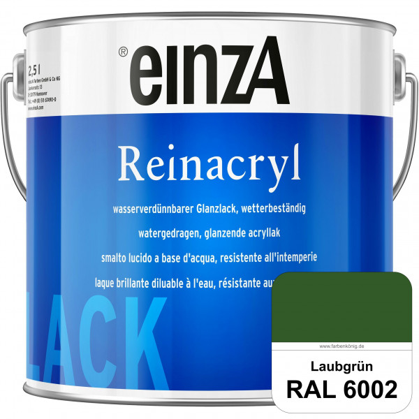 einzA Reinacryl (RAL 6002 Laubgrün) wetterbeständige glänzende Acryl-PU-Lackfarbe