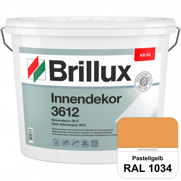 Innendekor ELF KR-K2 3612 (RAL 1034 Pastellgelb) Kratzputz nach zur Erzielung dekorativer und strapa