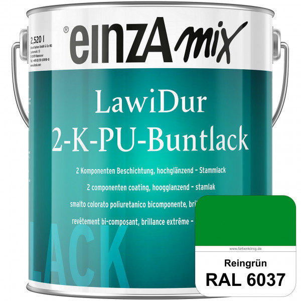 einzA LawiDur 2-K-PU-Buntlack - Hochglanz (RAL 6037 Reingrün)