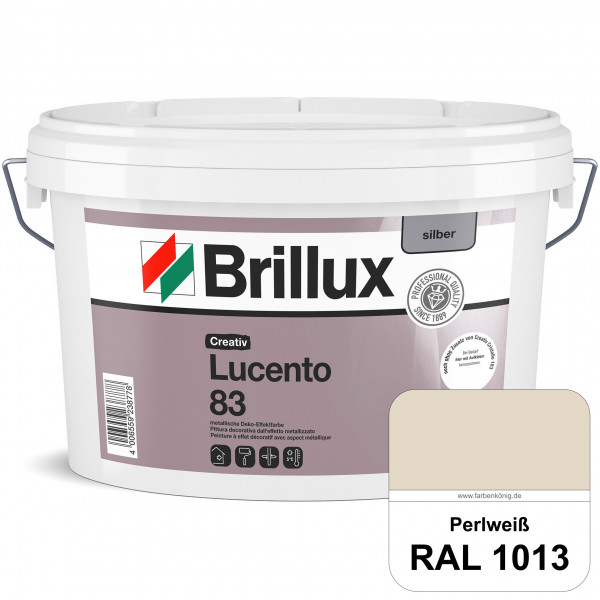 Creativ Lucento 83 (RAL 1013 Perlweiß) Strapazierfähige Deko-Effektfarbe mit metallischer Oberfläche