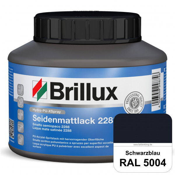 Hydro-PU-XSpray Seidenmattlack 2288 (RAL 5004 Schwarzblau) hochwertiger Lack speziell für das XVLP-S