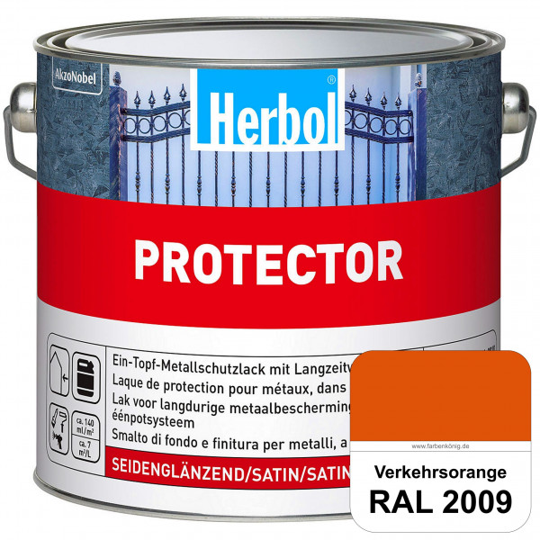 Protector (RAL 2009 Verkehrsorange) Seidenglänzende Spezialbeschichtung für Eisen- und NE-Metalle (a