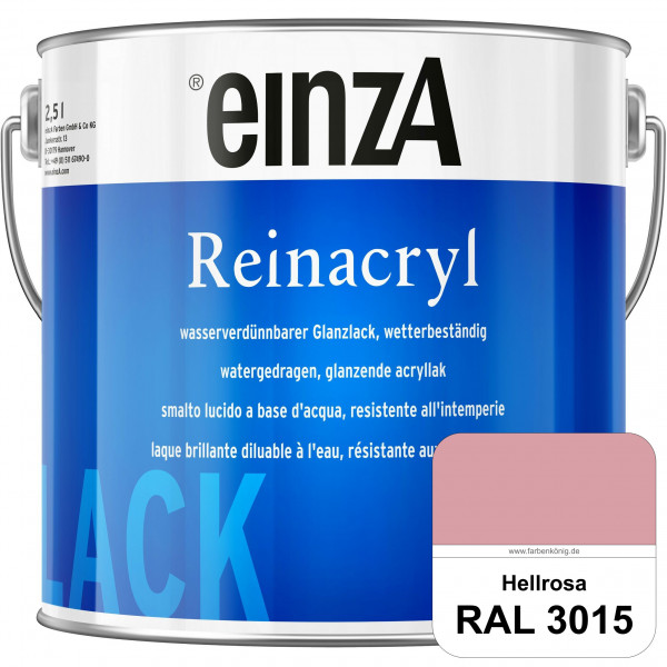 einzA Reinacryl (RAL 3015 Hellrosa) wetterbeständige glänzende Acryl-PU-Lackfarbe