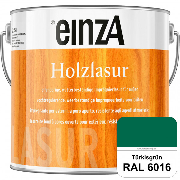 einzA Holzlasur (RAL 6016 Türrkisgrün) Offenporige Imprägnierlasur für Außen-Holzbauteile