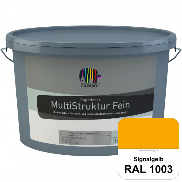Capadecor MultiStruktur fein (RAL 1003 Signalgelb) quarzgefüllte Zwischen- und Schlußbeschichtung in