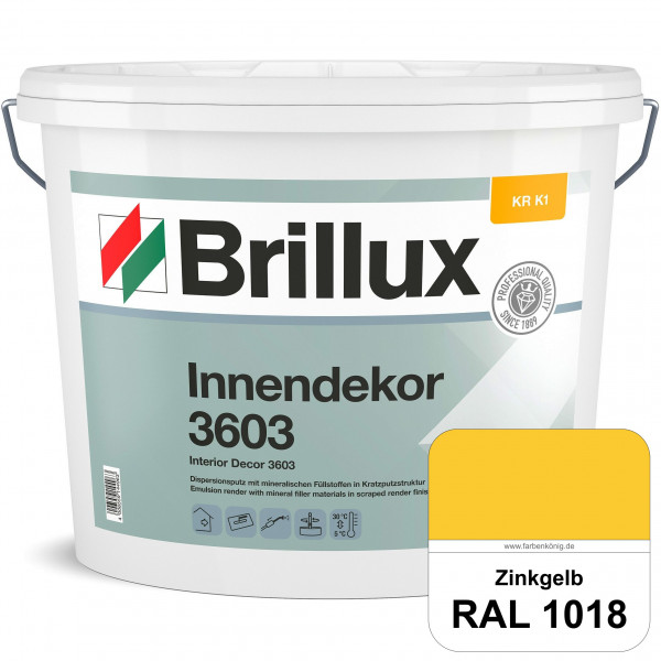 Innendekor ELF KR-K1 3603 (RAL 1018 Zinkgelb) Kratzputz nach zur Erzielung dekorativer und strapazie