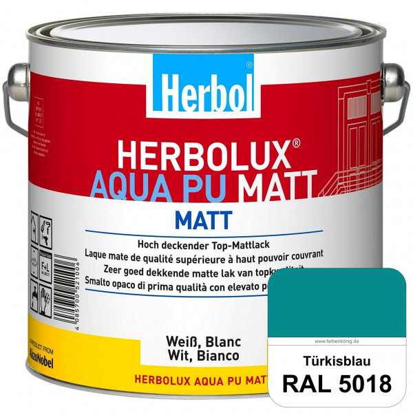 Herbolux Aqua PU Matt (RAL 5018 Türkisblau) Top-PU-Mattlack auf Wasserbasis (Innen)
