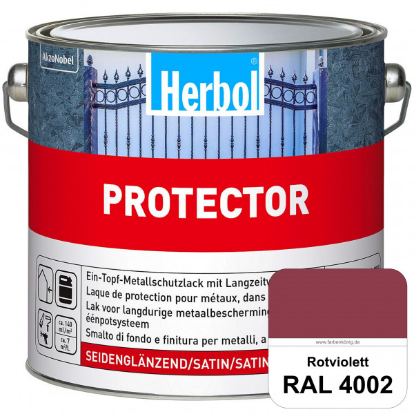 Protector (RAL 4002 Rotviolett) Seidenglänzende Spezialbeschichtung für Eisen- und NE-Metalle (außen