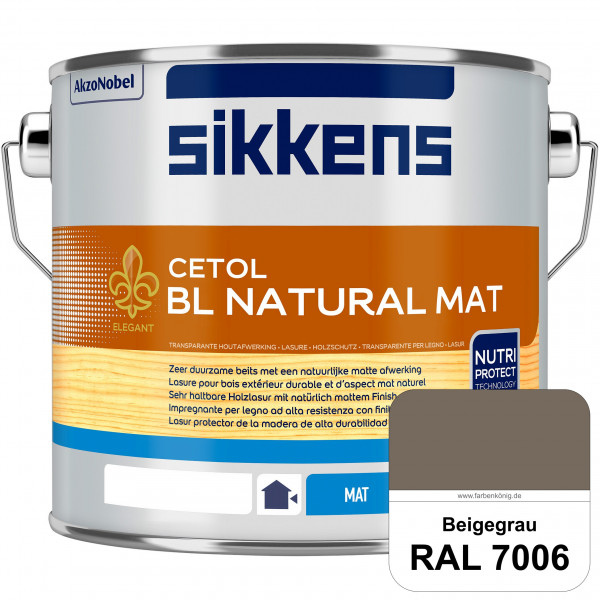 Cetol BL Natural Mat (RAL 7006 Beigegrau) Matte, wasserverdünnnbare Dünnschichtlasur