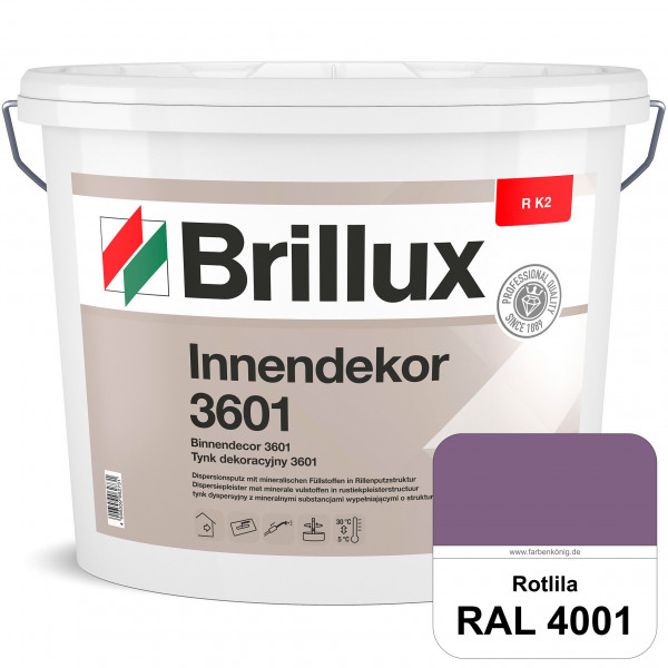 Innendekor ELF R K2 3601 (RAL 4001 Rotlila) Rillenputz zur Erzielung dekorativer und strapazierfähig