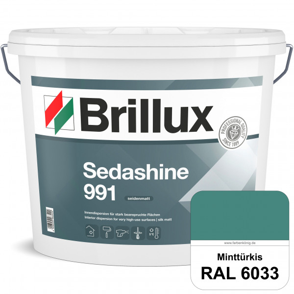 Sedashine 991 (RAL 6033 Minttürkis) Seidenmatte Innendispersion für hoch strapazierfähige & gut rein