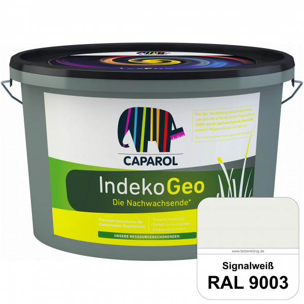 IndekoGeo (RAL 9003 Signalweiß) Ressourcenschonende Premium Innenfarbe für stumpfmatte Oberflächen