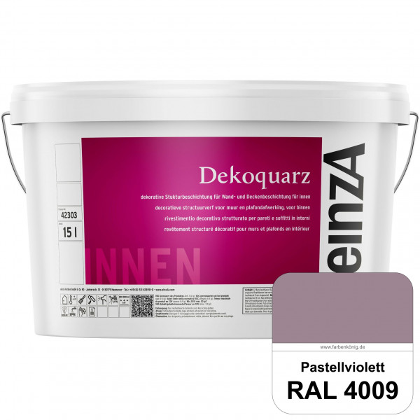 einzA Dekoquarz (RAL 4009 Pastellviolett) Dekorative Strukturbeschichtung für Wand und Decke