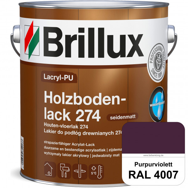 Lacryl-PU Holzbodenlack 274 (RAL 4007 Purpurviolett) hochwertige & widerstandsfähige, deckende Versi