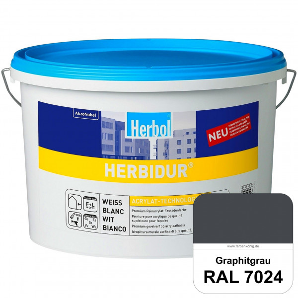 Herbidur (RAL 7024 Graphitgrau) Reinacrylat-Fassadenfarbe mit Langzeitwetterschutz
