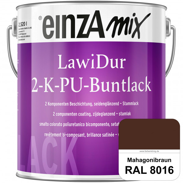 einzA LawiDur 2-K-PU-Buntlack - Seidenglanz (RAL 8016 Mahagonibraun)