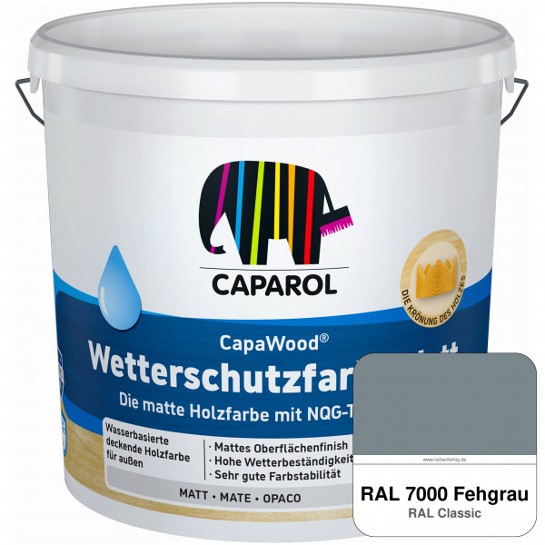 CapaWood® Wetterschutzfarbe Matt (RAL 7000 Fehgrau) - ersetzt Capadur Wetterschutzfarbe Matt