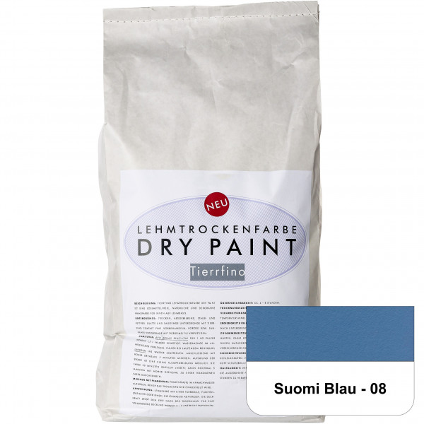 DRY-PAINT Lehmtrockenfarbe - Suomi Blau - 08