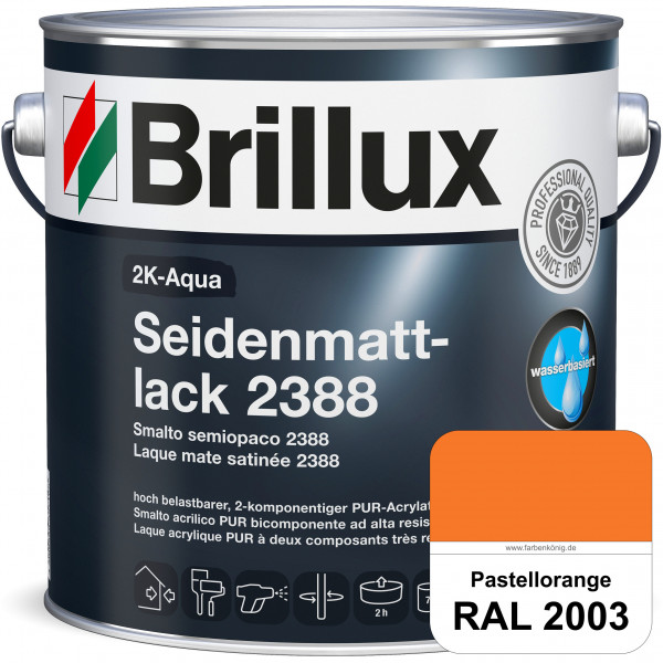 2K-Aqua Seidenmattlack 2388 (RAL 2003 Pastellorange) mechanisch und chemisch hoch belastbar für auße