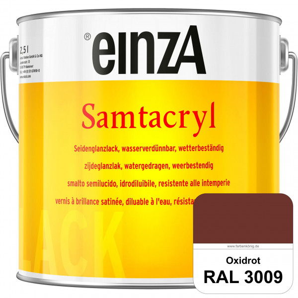 einzA Samtacryl (RAL 3009 Oxidrot) wetterbeständige seidenglänzende Acryl-PU-Lackfarbe