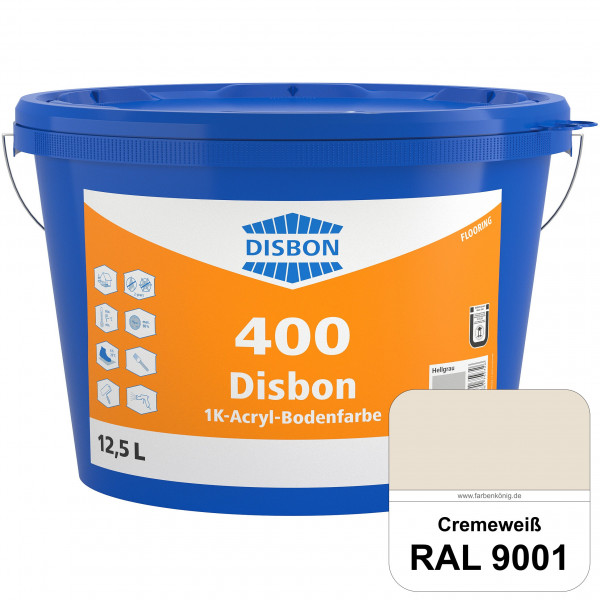 Disbon 400 1K-Acryl-Bodenfarbe (RAL 9001 Cremeweiß) Dispersionsbeschichtung für mineralische Bodenfl
