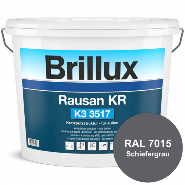 Rausan KR K3 3517 mit Protect (RAL 7015 Schiefergrau) Organisch gebundener Kratzputz für wetterbestä