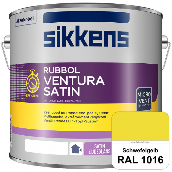 Rubbol Ventura Satin (RAL 1016 Schwefelgelb) Seidenglanzlack (lösemittelhaltig) Fenster & Türen auße