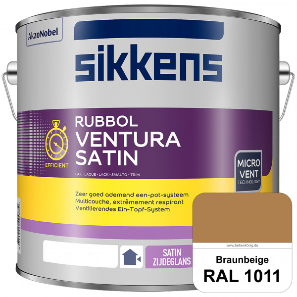 Rubbol Ventura Satin (RAL 1011 Braunbeige) Seidenglanzlack (lösemittelhaltig) Fenster & Türen außen