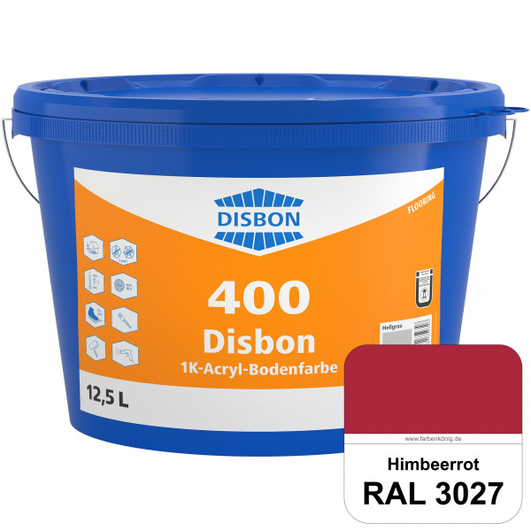 Disbon 400 1K-Acryl-Bodenfarbe (RAL 3027 Himbeerrot) Dispersionsbeschichtung für mineralische Bodenf