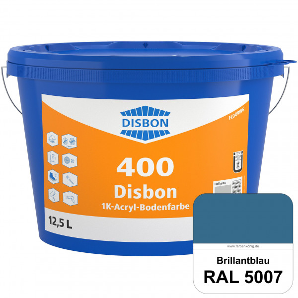 Disbon 400 1K-Acryl-Bodenfarbe (RAL 5007 Brillantblau) Dispersionsbeschichtung für mineralische Bode