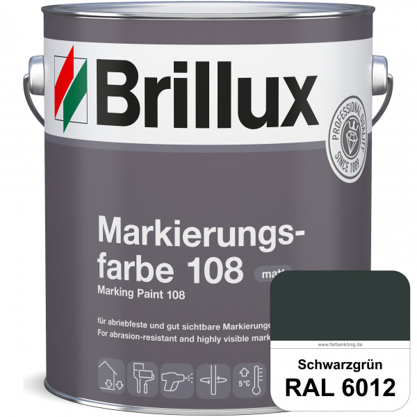 Markierungsfarbe 108 (RAL 6012 Schwarzgrün) Markierungsfarbe für Asphalt, Betonböden, Zementestriche