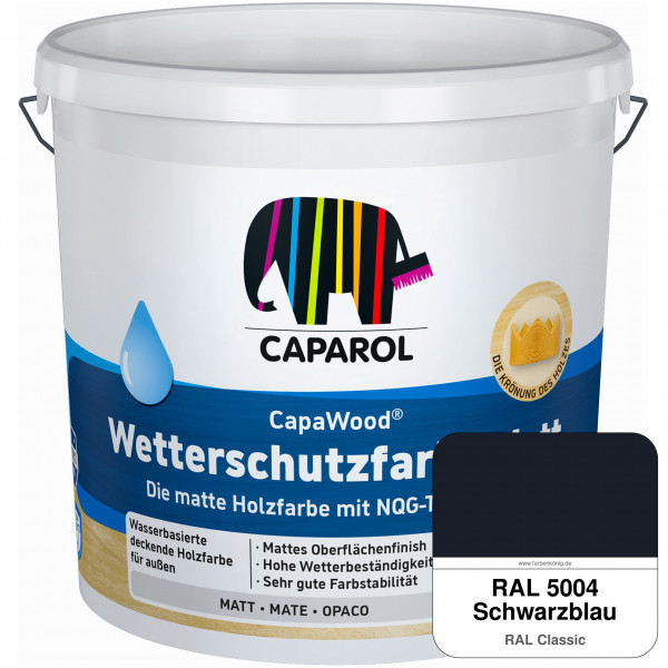 CapaWood® Wetterschutzfarbe Matt (RAL 5004 Schwarzblau) - ersetzt Capadur Wetterschutzfarbe Matt