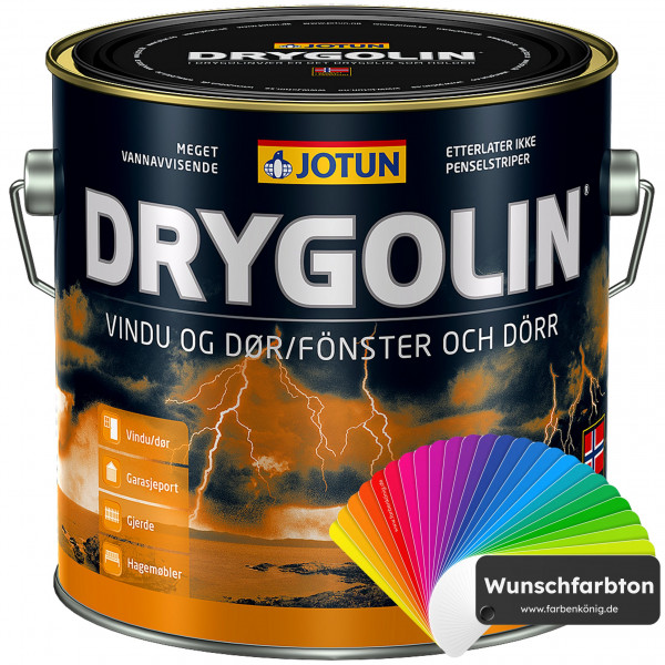 DRYGOLIN Vindu og dør - wetterbeständige Holzschutzfarbe für Außen (Wunschfarbton)