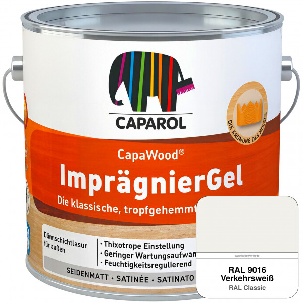 CapaWood® ImprägnierGel (RAL 9016 Verkehrsweiß) - ersetzt Capadur LasurGel