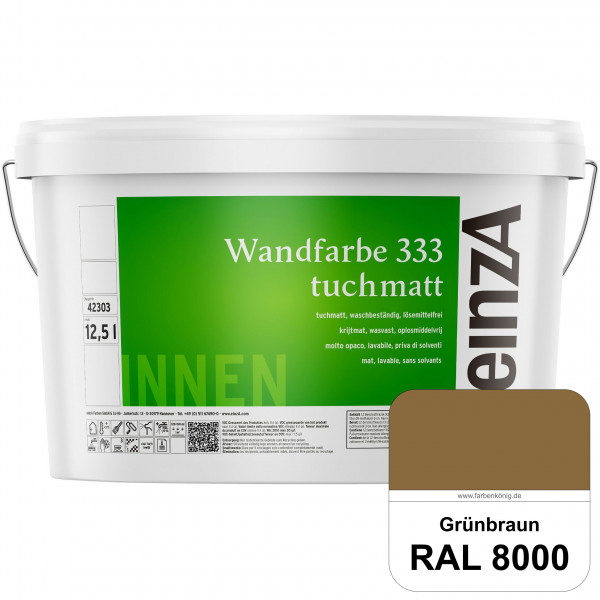 einzA Wandfarbe 333 tuchmatt (RAL 8000 Grünbraun) Hochdeckende, waschbeständige Wandfarbe