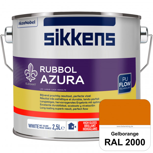 Rubbol Azura (RAL 2000 Gelborange) hochglänzender Lack (löselmittelhaltig) innen & außen