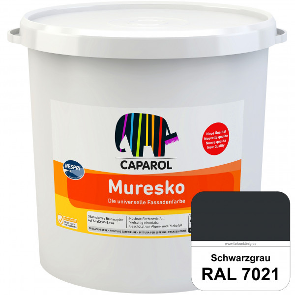 Muresko Nespri (R 30) (RAL 7021 Schwarzgrau) Silanisierte Reinacrylat-Fassadenfarbe auf SilaCryl®-Ba