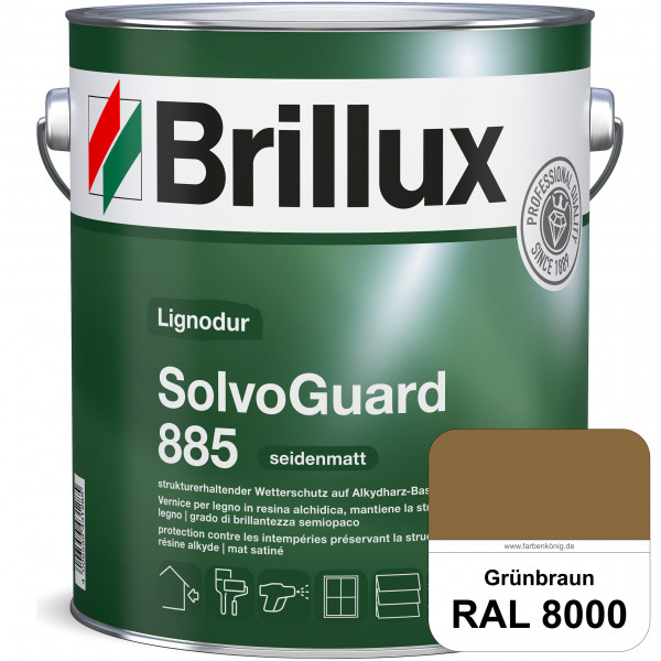 SolvoGuard 885 (RAL 8000 Grünbraun) deckende oder lasierende seidenmatte Alkydharz-Holzfarbe für auß