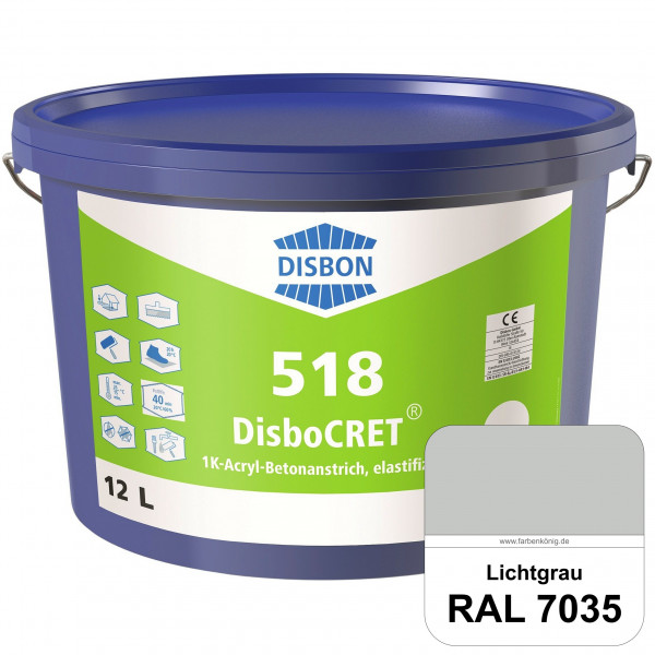 DisboCRET 518 1K-Acryl-Betonanstrich, elastifiziert (RAL 7035 Lichtgrau) Tieftemperaturelastischer,