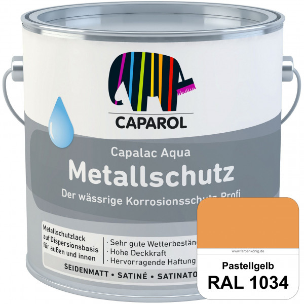 Capalac Aqua Metallschutz (RAL 1034 Pastellgelb) wasserbasierter Korrosionsschutz für Stahl & verzin