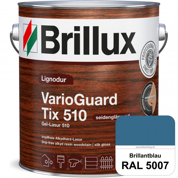 Lignodur VarioGuard Tix 510 (Gel-Lasur 510) RAL 5007 Brillantblau