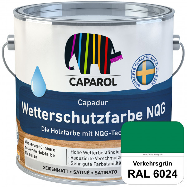 Capadur Wetterschutzfarbe NQG (RAL 6024 Verkehrsgrün) Holzfarbe mit NQG-Technologie wasserbasiert fü