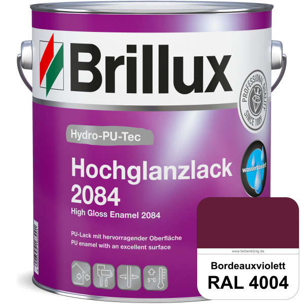 Hydro-PU-Tec Hochglanzlack 2084 (RAL 4004 Bordeauxviolett) wasserbasierter Hochglanzlack für Holz, Z