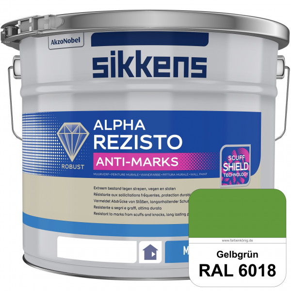 Alpha Rezisto Anti-Marks (RAL 6018 Gelbgrün) Extrem widerstandsfähige Innenwandfarbe